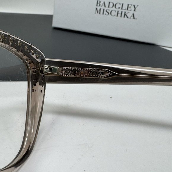 Badgley Mischka Maxina With Gem Stones Almond 52 [] 17 Eyeglasses Frame Cat Eye - Picture 7 of 14